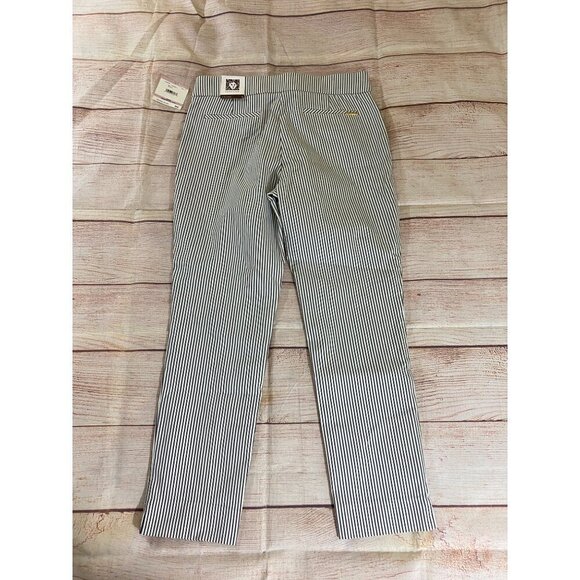NWT Anne Klein Women's Stripe Slim Crop Casual Pants - 6 - Picture 12 of 13
